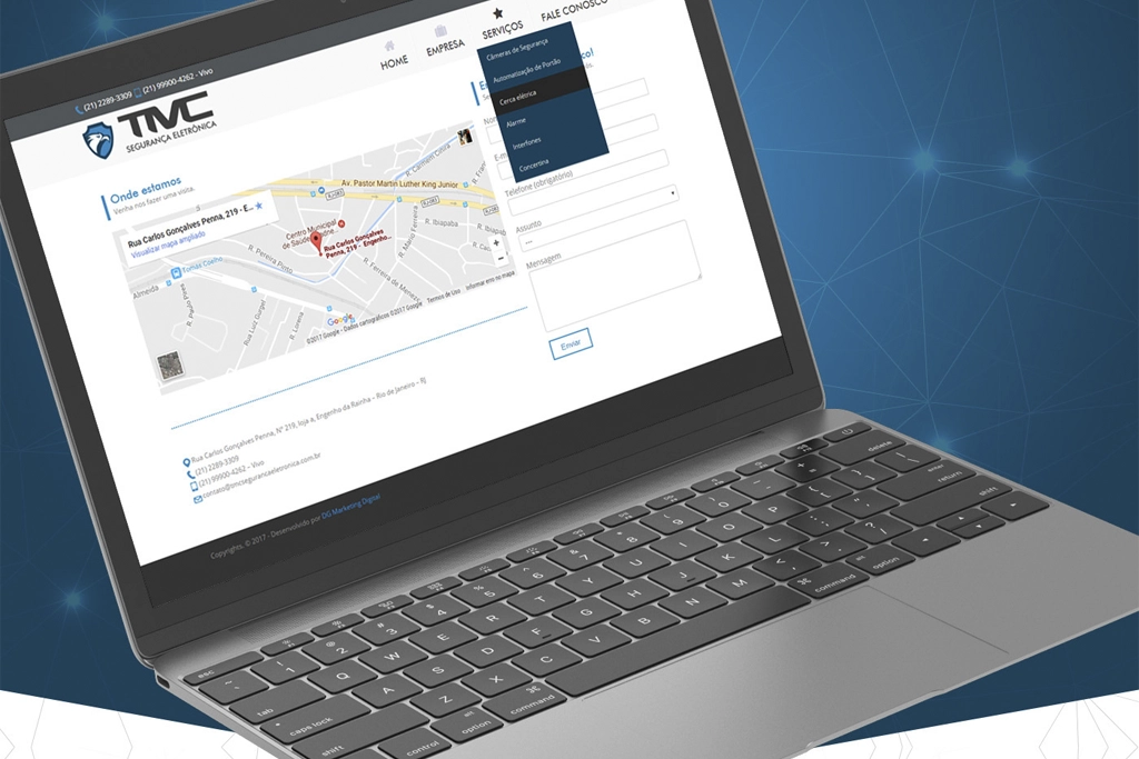 Site - TMC Segurança Eletrônica - Versão Nootbook